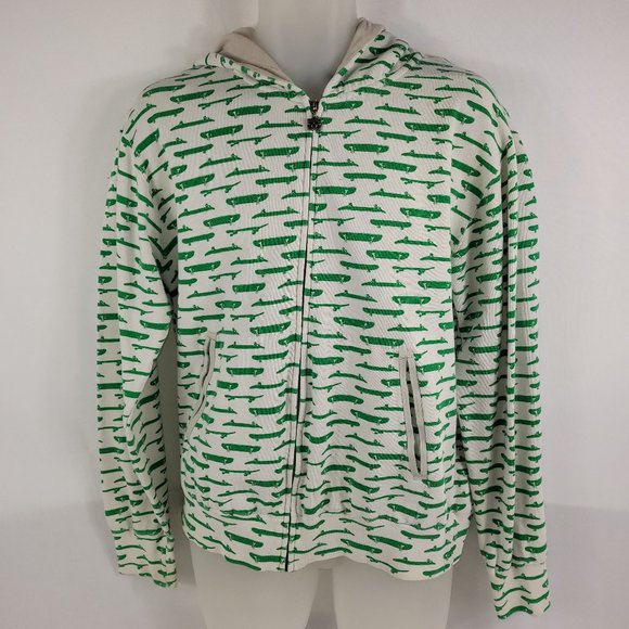 DC Shoes Full-Zip Skateboard Print Hoodie Sweatshirt Mens Medium - Picture 1 of 3
